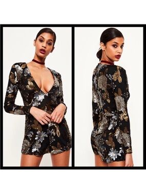 Missguided Premium Collection Floral Sequin Romper
